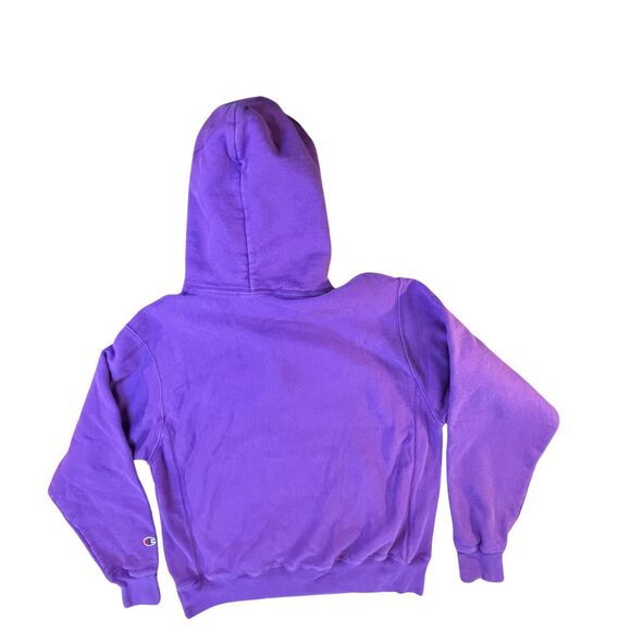 Vintage 90s Champion Reverse Weave Sweatshirt Hoodie Purple Pullover Medium Size - Picture 4 of 11